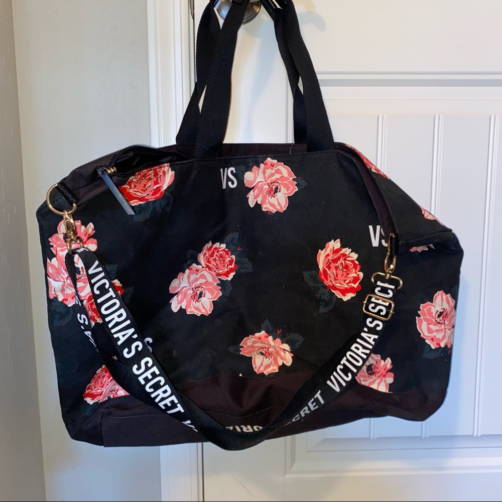 Victoria’s Secret PINK rose duffle bag tote